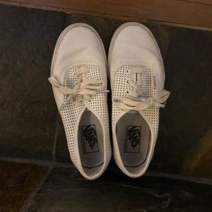 White perforated vans authentics